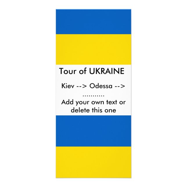 Rackkarte mit Flagge der Ukraine Werbekarte (Vorne)