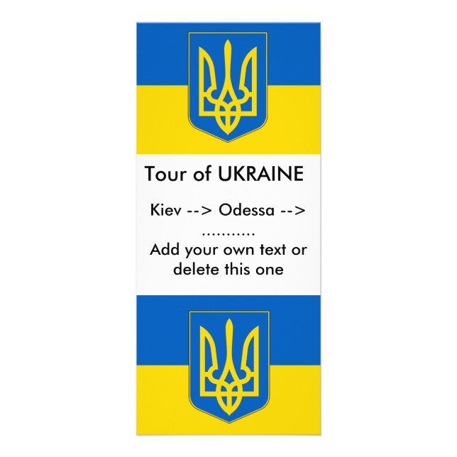 Rackkarte mit Flagge der Ukraine Werbekarte (Vorne)