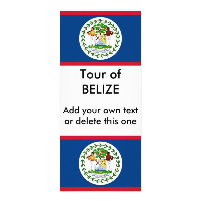 Rackkarte mit Flagge von Belize Werbekarte (Vorne)