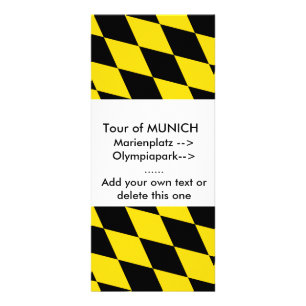 Rackkarte mit Flagge von München Werbekarte