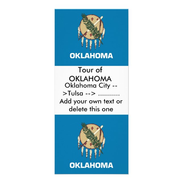 Rackkarte mit Flagge von Oklahoma, USA Werbekarte (Vorne)