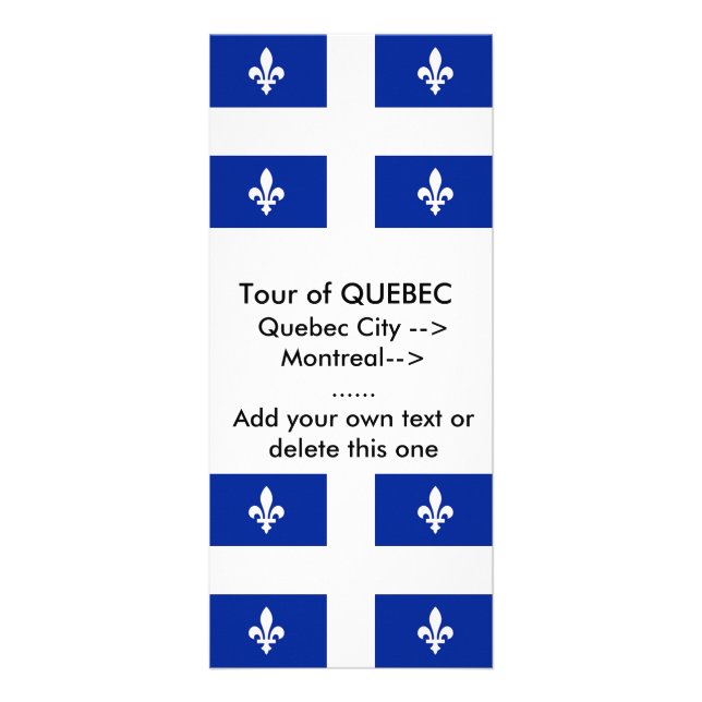 Rackkarte mit Flagge von Quebec, Kanada Werbekarte (Vorne)