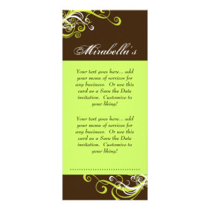 Rackkarte Swirl Salon Wellness-Center Limette Grü Werbekarte