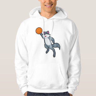 Racoon als Basketballspieler mit Basketball Hoodie