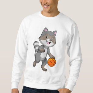 Racoon als Basketballspieler mit Basketball Sweatshirt