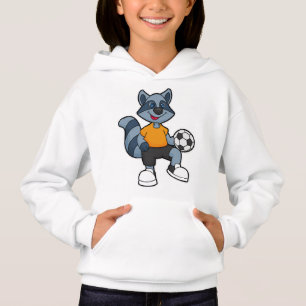 Racoon als Fußballspieler mit Fußball Hoodie