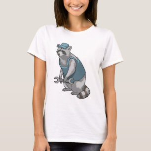 Racoon als Handwerker mit Wrench T-Shirt