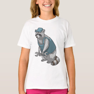 Racoon als Handwerker mit Wrench T-Shirt