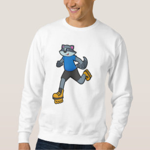 Racoon als Skater mit Inline-Skaten Sweatshirt