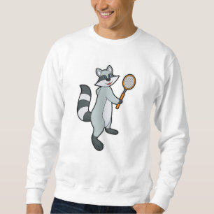 Racoon als Tennisspieler mit Tennisschläger Sweatshirt