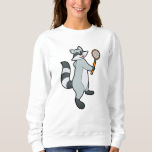 Racoon als Tennisspieler mit Tennisschläger Sweatshirt