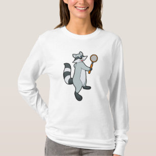 Racoon als Tennisspieler mit Tennisschläger T-Shirt