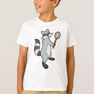 Racoon als Tennisspieler mit Tennisschläger T-Shirt