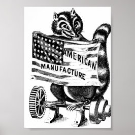 Racoon Americana Politische Kunstdarstellung Poster