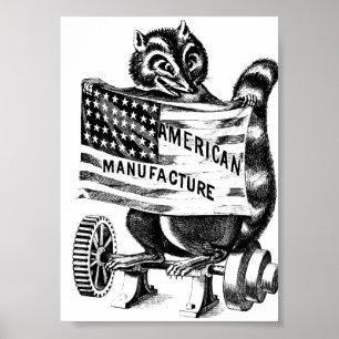 Racoon Americana Politische Kunstdarstellung Poster