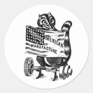Racoon Americana Politische Kunstdarstellung Runder Aufkleber