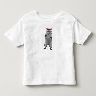 Racoon an der Fitness mit Dumbells Kleinkind T-shirt