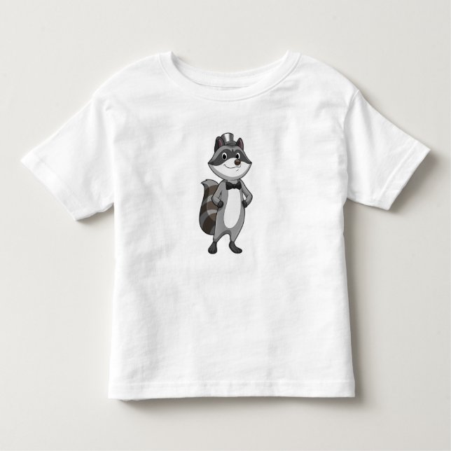 Racoon as Groom mit Krawatte Kleinkind T-shirt (Vorderseite)
