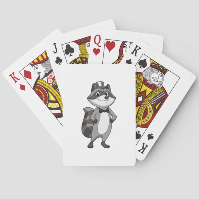 Racoon as Groom mit Krawatte Spielkarten (Rückseite)