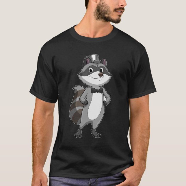 Racoon as Groom mit Krawatte T-Shirt (Vorderseite)