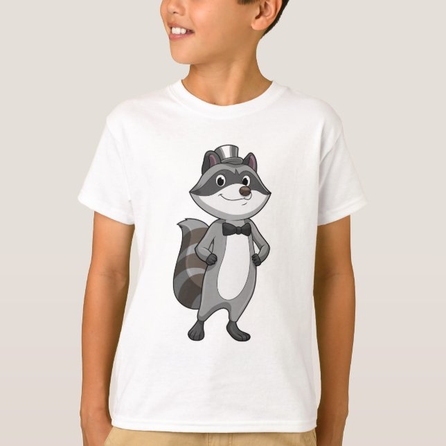 Racoon as Groom mit Krawatte T-Shirt (Vorderseite)