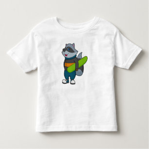 Racoon as Snowboarder with Snowboard Kleinkind T-shirt