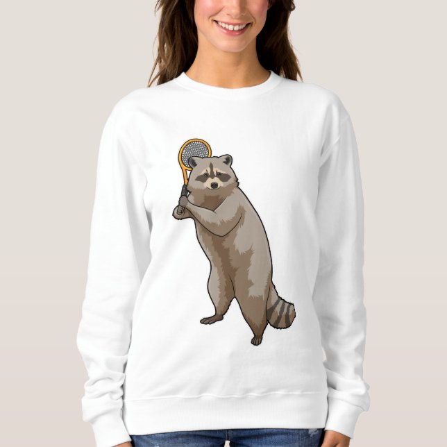 Racoon at Tennis with Tennis racket Sweatshirt (Vorderseite)