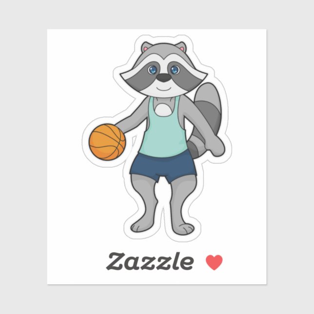 Racoon Basketball-Spieler Basketball Aufkleber (Blatt)