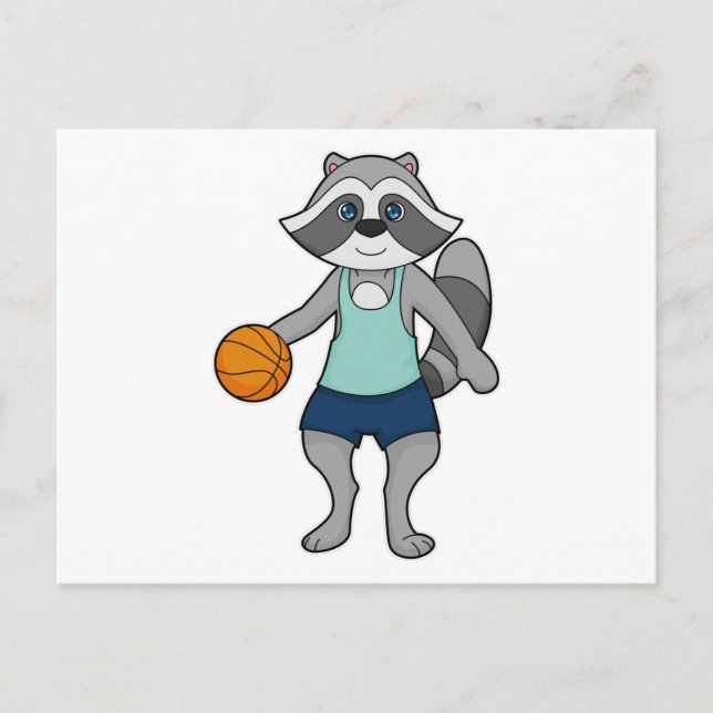 Racoon Basketball-Spieler Basketball Postkarte (Vorderseite)