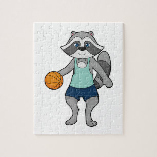 Racoon Basketball-Spieler Basketball Puzzle
