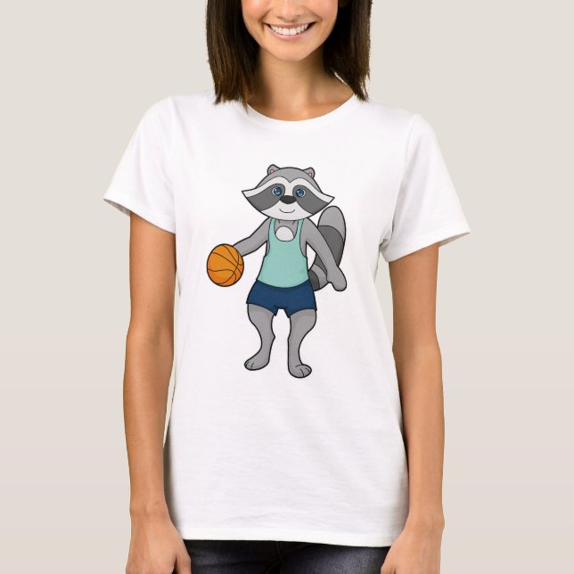 Racoon Basketball-Spieler Basketball T-Shirt (Vorderseite)