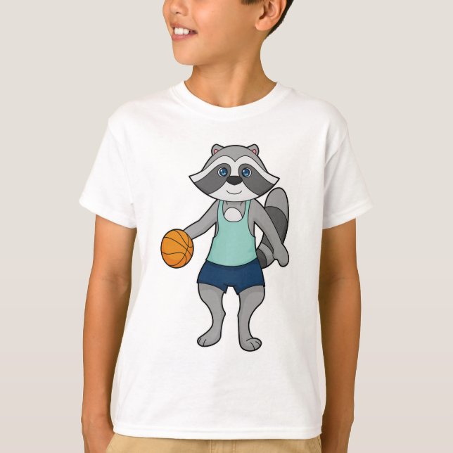Racoon Basketball-Spieler Basketball T-Shirt (Vorderseite)