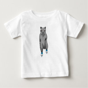 Racoon bei Ice Skaten mit Ice-Skaten Baby T-shirt