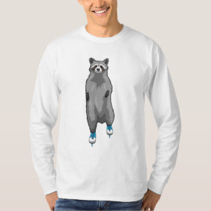 Racoon bei Ice Skaten mit Ice-Skaten T-Shirt