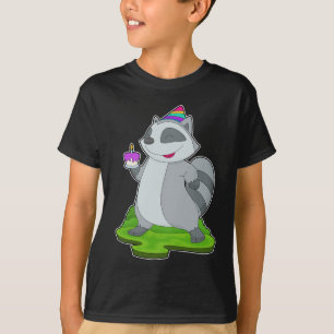 Racoon Birthday Cake T-Shirt