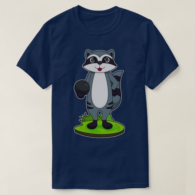 Racoon Bowling Bowling Ball T-Shirt (Design vorne)