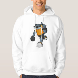 Racoon im Bowling mit Bowlingball Hoodie