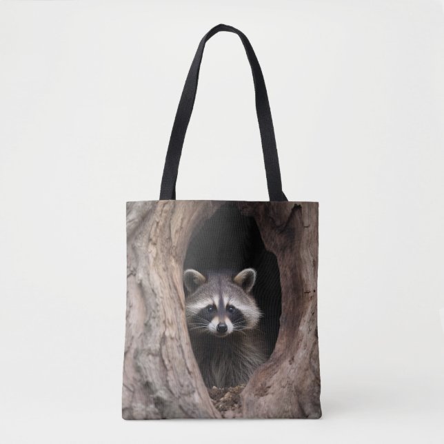 Racoon in der Baumhöhle (Vorderseite)