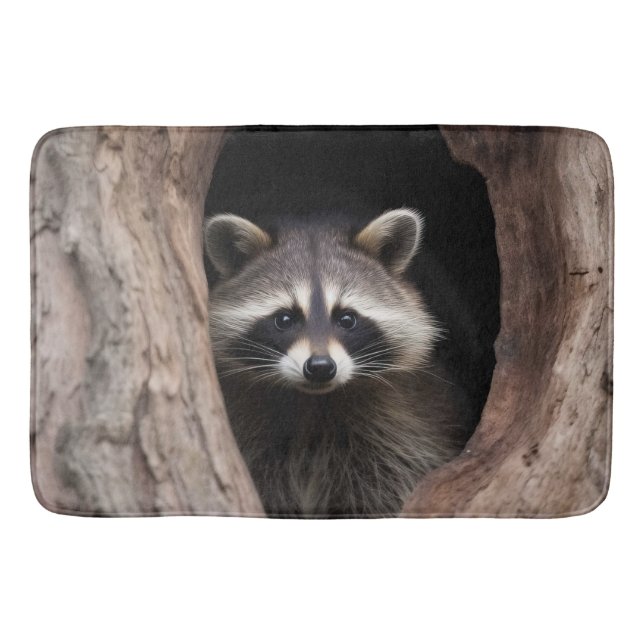 Racoon in der Baumhöhle Badematte (Vorderseite)