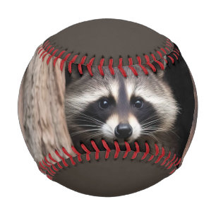 Racoon in der Baumhöhle Baseball