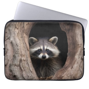 Racoon in der Baumhöhle Laptopschutzhülle