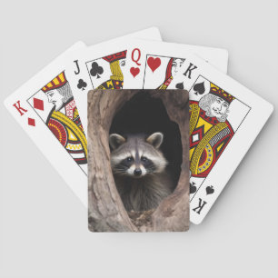 Racoon in der Baumhöhle Spielkarten