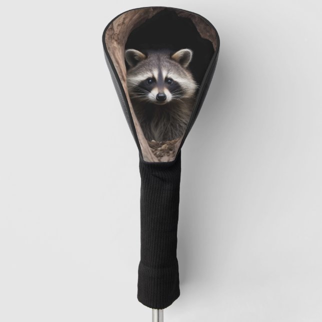 Racoon in Tree Cave  Golf Headcover (Vorderseite)