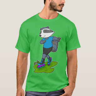 Racoon Inline Skaten Roller Skate T-Shirt