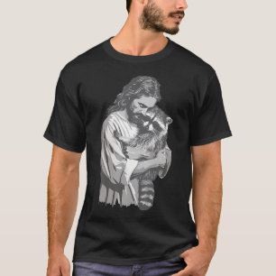 Racoon Lover Trash Panda Christlich Jesus Holding T-Shirt