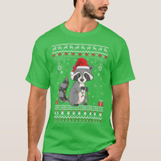 Racoon Lovers Design Weihnachten Lichter Niedlich  T-Shirt