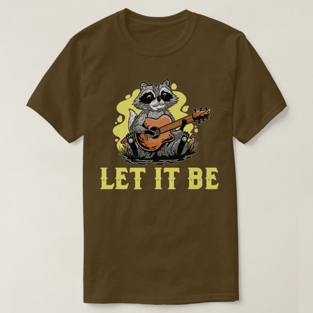 Racoon Playing Gitarre Premium T-Shirt (Design vorne)