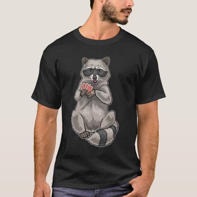 Racoon-Poker-Poker-Karten T-Shirt (Vorderseite)