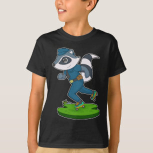 Racoon Polizist Roller Skate Police T-Shirt