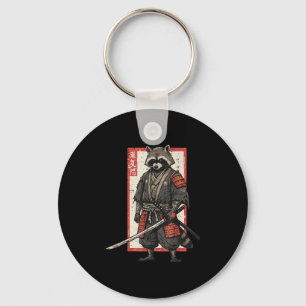 Racoon Samurai Katana Japanischer Krieger Männer B Schlüsselanhänger